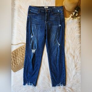 Distressed Dark Blue Women’s Jeans